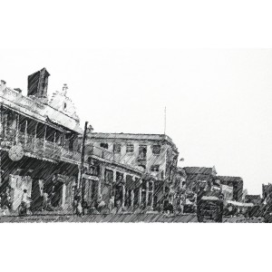 Zameer Hussain, untitled 7 X 11 Inch, Pencil on Paper, Cityscape Painting -AC-ZAH-040